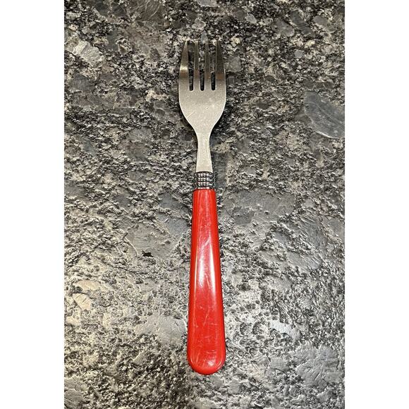 Vintage Gibson Red Handle Stainless Silverware Flatware 12 Piece Set - Picture 8 of 13